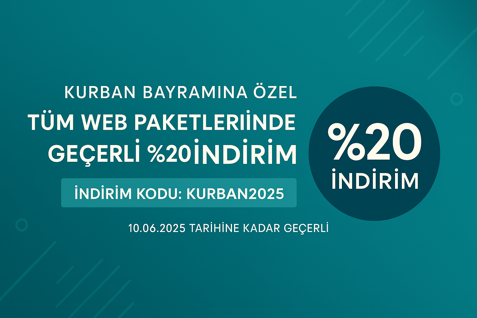 Kurban Bayramına Özel Web Paketlerinde Geçerli %20 İndirim!