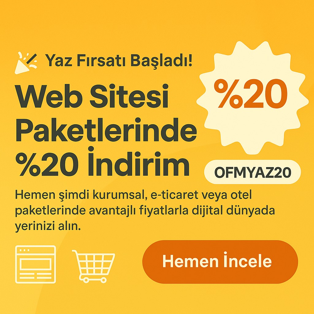 Yaz Fırsatı Başladı! Tüm Web Paketlerinde %20 İndirim.